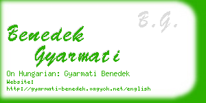 benedek gyarmati business card